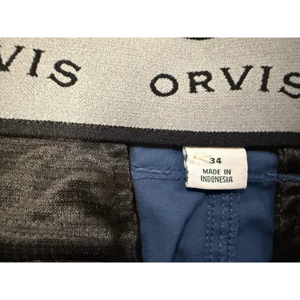 Orvis Mens Blue Performance Cargo Shorts Technical Hiking Fishing Size 34 - Picture 5 of 5